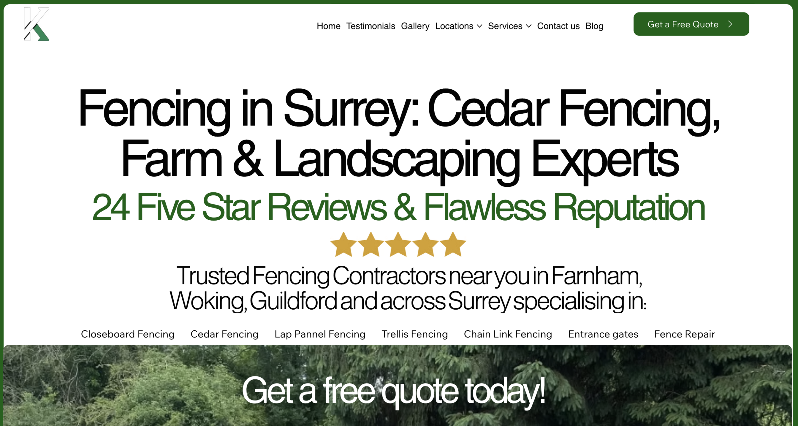 SurreyFencingExperts homapge