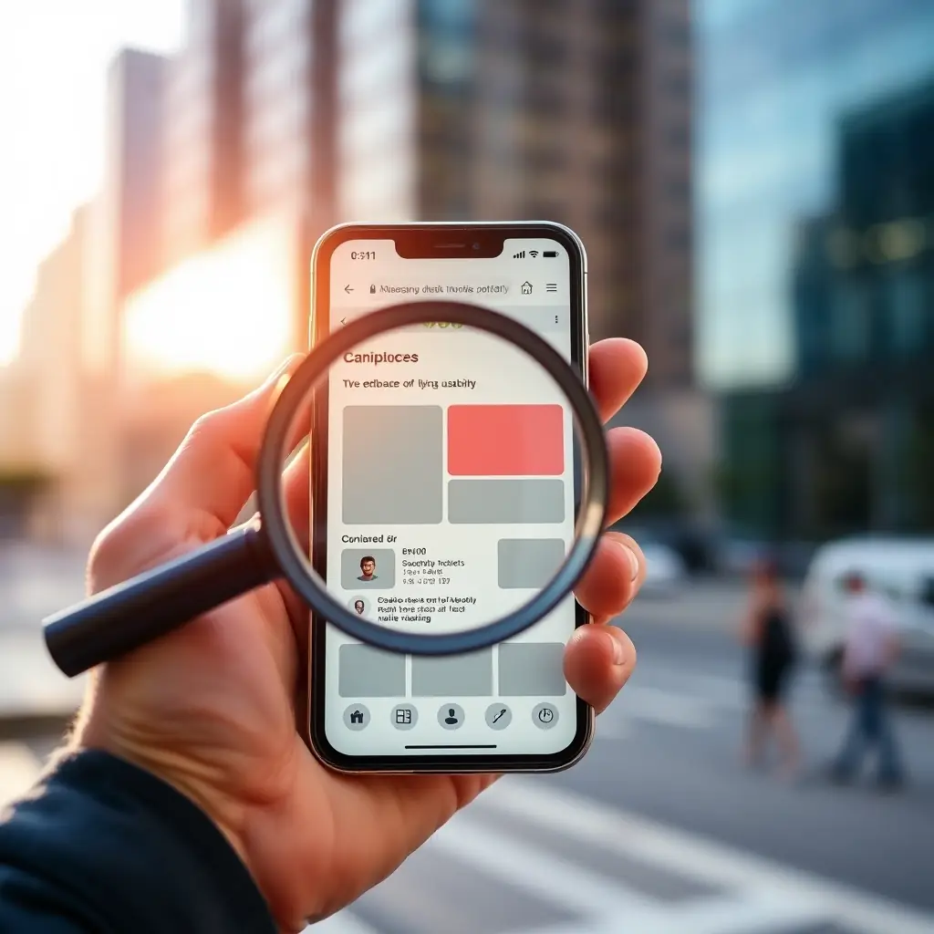 Mobile Web SEO search on a phone