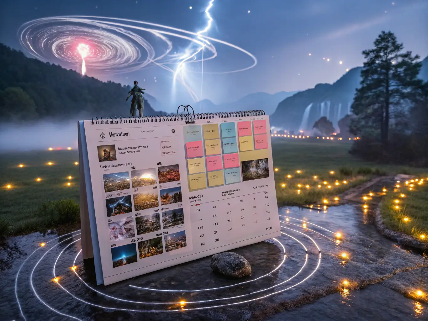 An illustration depicting a customized content strategy being developed, with various content formats and distribution channels visualized to represent a tailored approach.