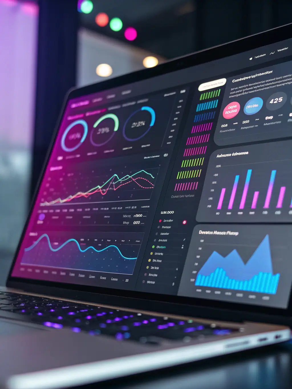 A visual representation of data analysis, showing charts and graphs that highlight key performance indicators (KPIs) and insights derived from SEO data.