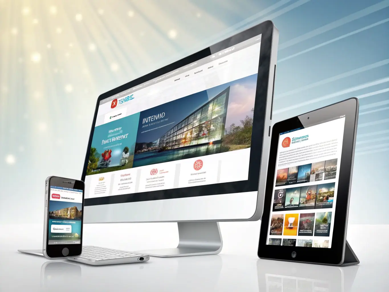 A high-resolution image depicting a website loading quickly on a mobile device, symbolizing improved site speed and user experience, with a subtle overlay of data analytics charts in the background.