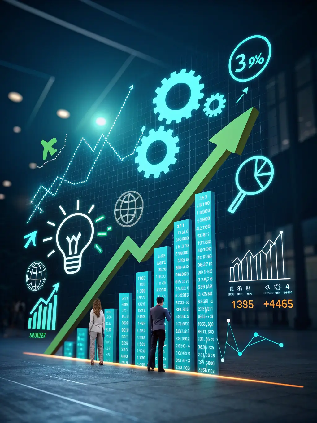 A visually appealing image showing a graph with an upward trend, symbolizing increased website traffic and engagement.