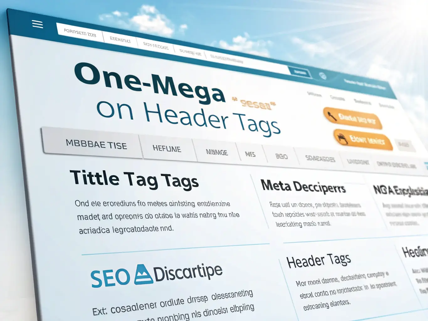 An image showcasing a website's content being optimized for SEO, with elements like meta descriptions, title tags, and header tags highlighted to demonstrate content optimization techniques.