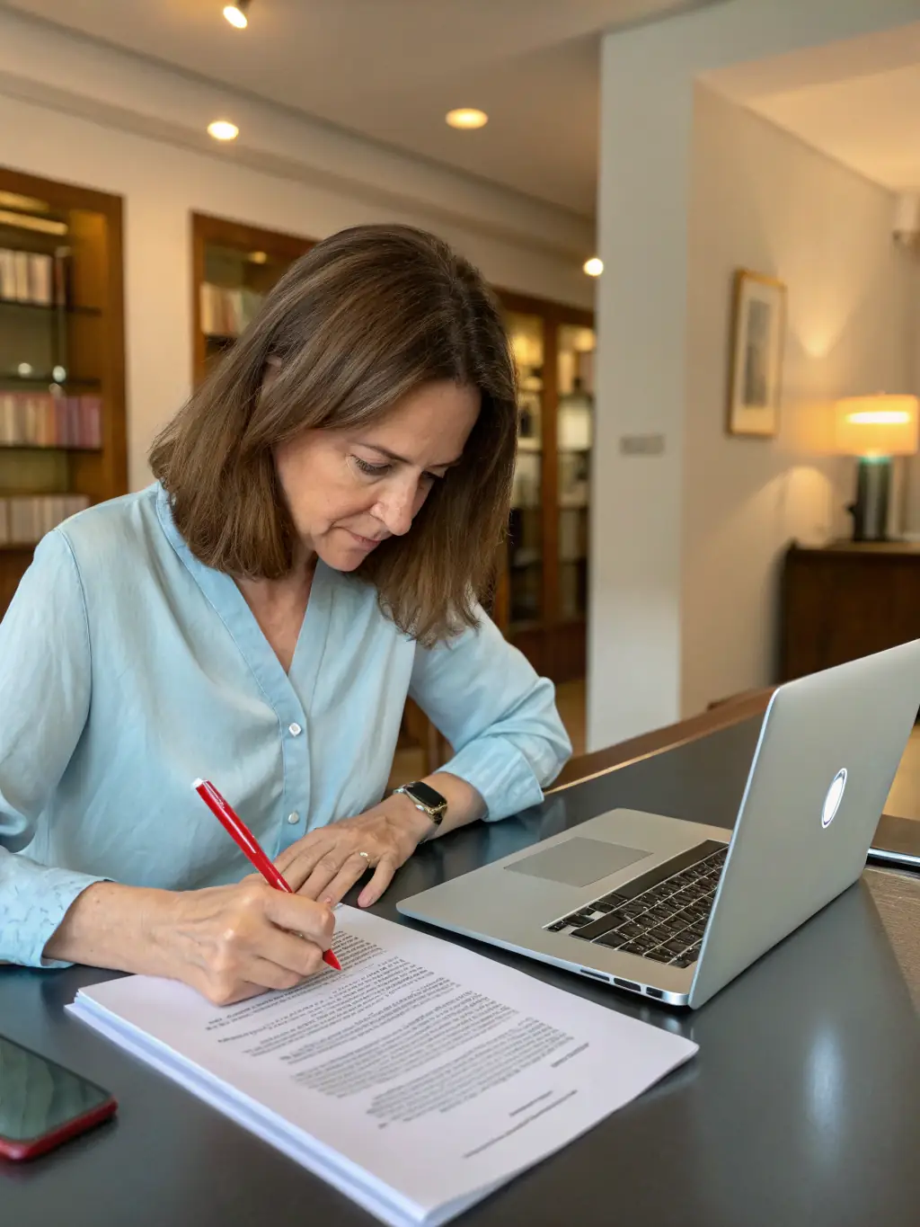 An editor is reviewing content for accuracy and relevance, ensuring it aligns with the target audience's interests and provides valuable information.