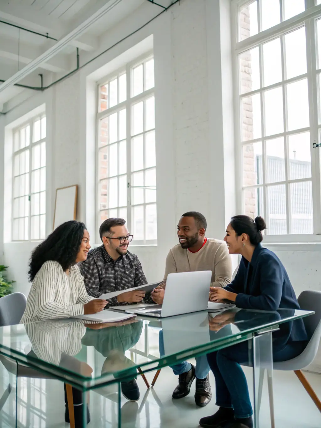 A professional stock photo of a diverse team collaborating on content strategy, emphasizing the expertise and collaborative approach of Oliver Pritchard's team.